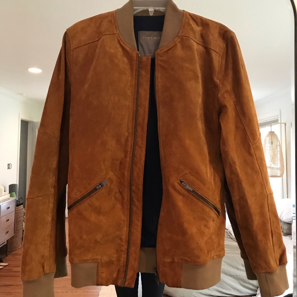 Suede bomber jacket from Zara